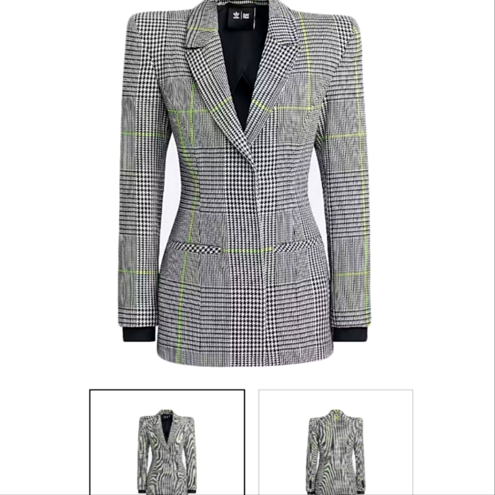 Adidas Ivy Park Halls of Ivy Suit Jacket White/Black/Lime Green XL